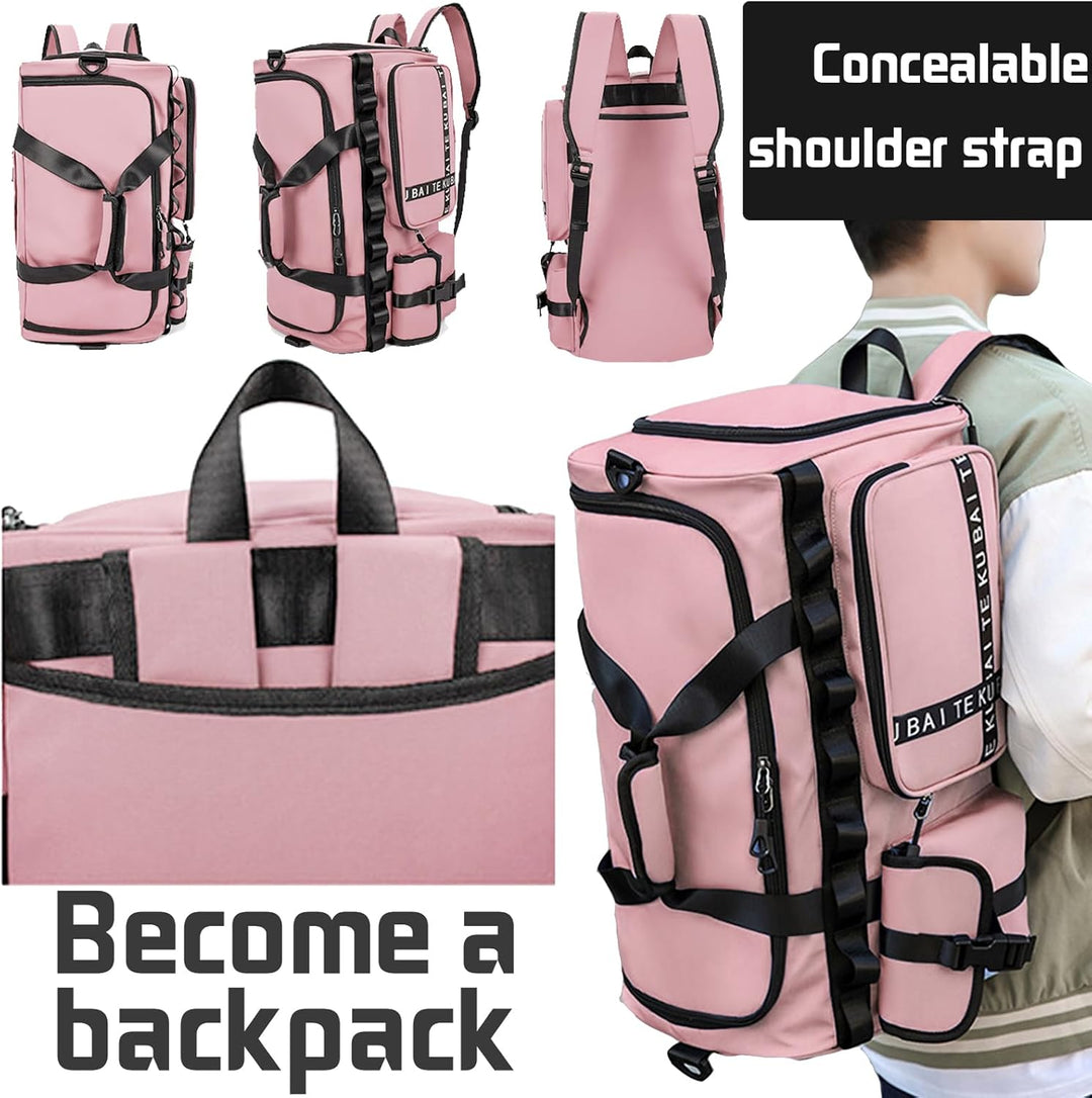 Reisetasche Damen Herren, 65L Wasserabweisende Sporttasche, Large Capacity Reise Tasche Gym Bag, mit