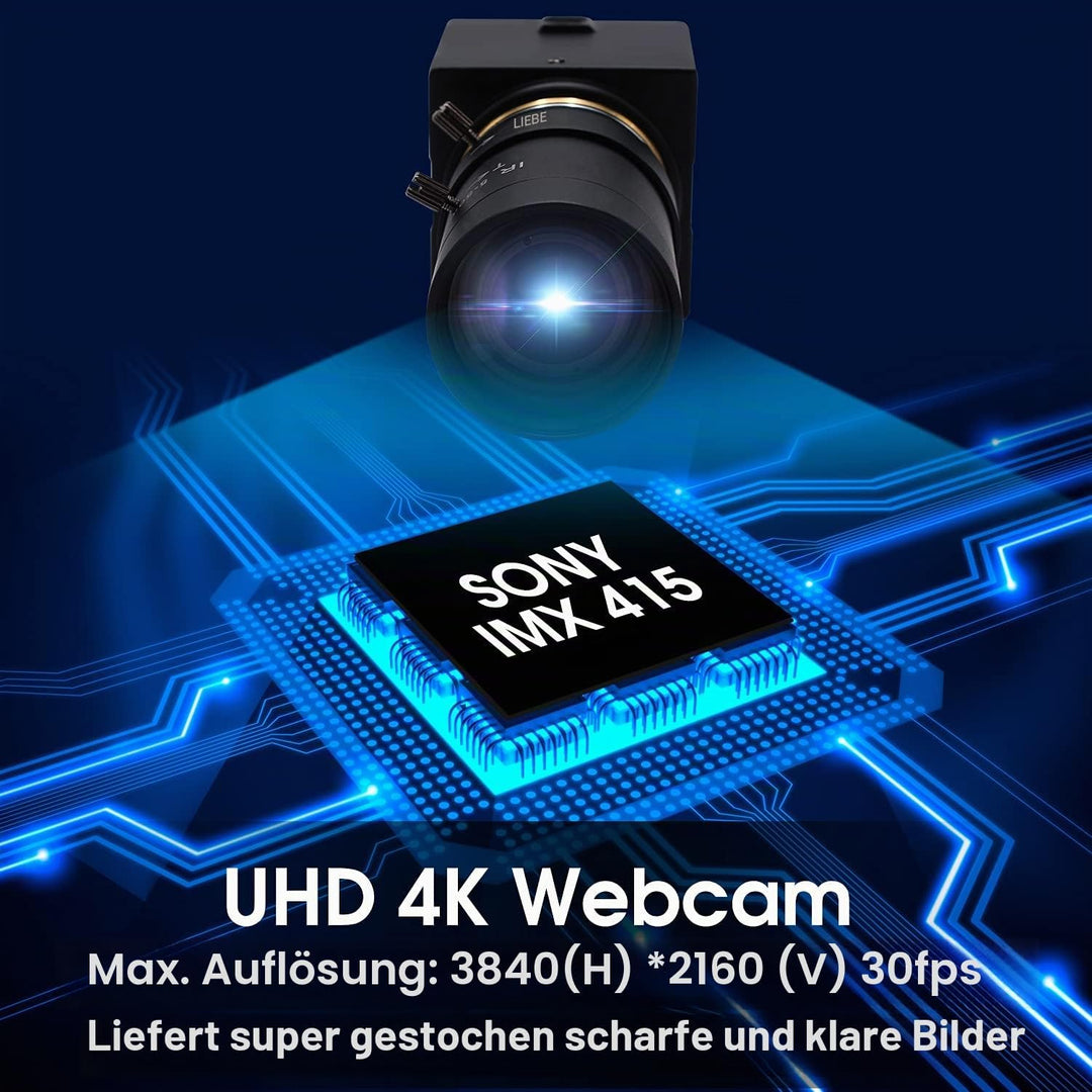 Svpro Webcam 4K UHD USB Kamera,10X Optischer Zoom Kamera mit 5-50mm Varifokalobjektiv, 3840x2160 Ult