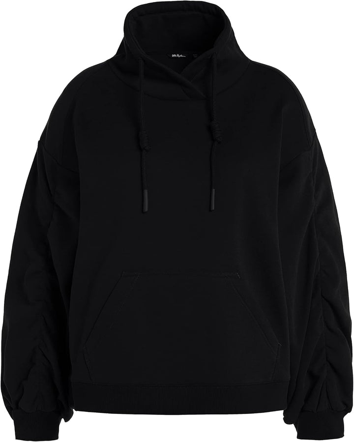 Ulla Popken Damen grosse Grössen Übergrössen Plus Size Sweatshirt, Kängurutasche, Oversized, Stehkra