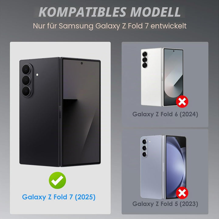 für Samsung Galaxy Z Fold 7 Hülle mit Ständer &amp; Displayschutzfolie, Ganzkörper Robuste Schutzhülle m