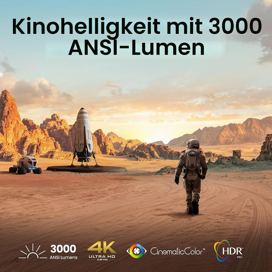 BenQ TK705STi 4K HDR Kurzdistanz Beamer, 3000 ANSI-Lumen, Google TV, Netflix, geringer Input-Lag, au
