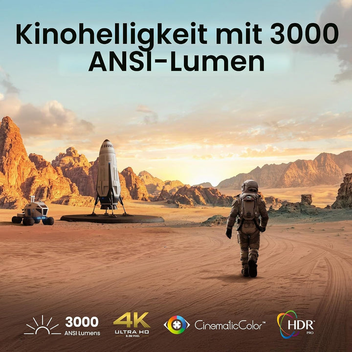BenQ TK705STi 4K HDR Kurzdistanz Beamer, 3000 ANSI-Lumen, Google TV, Netflix, geringer Input-Lag, au