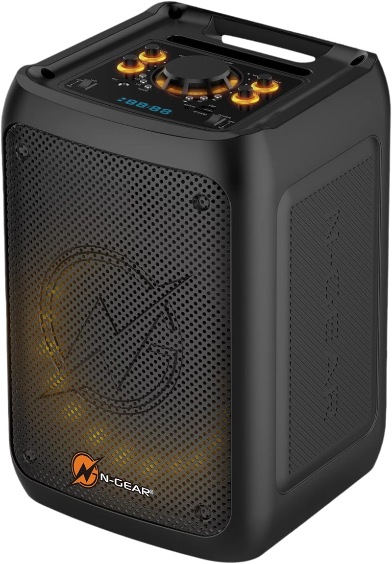 N-Gear The Flash Banger 777 Musikbox - Tragbarer Bluetooth Box mit RGB Lichteffekten und 8" Bass Lau
