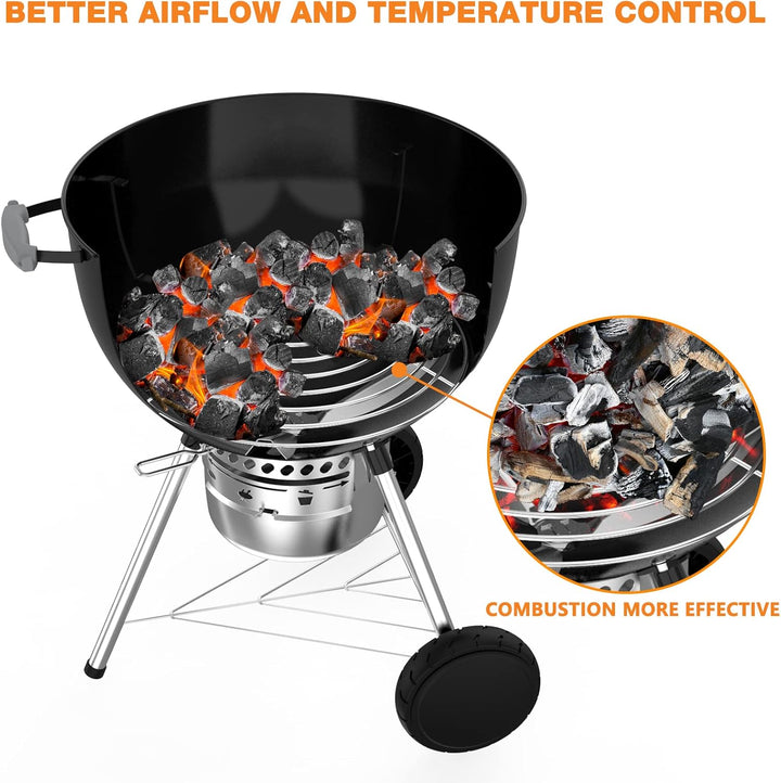 Onlyfire BBQ Holzkohlekörbe für Weber 57 cm Kugelgrills und Andere Holzkohlengrills ähnlicher Grösse