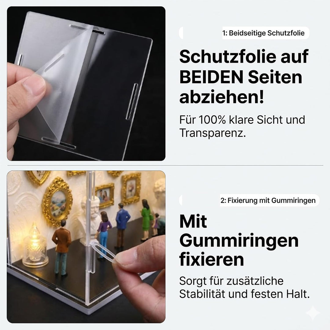 DIY Mini Museum Silhouette Box, Mini Figuren Menschen Museum, Kreatives Erinnerungsdisplay Kit Mit 6