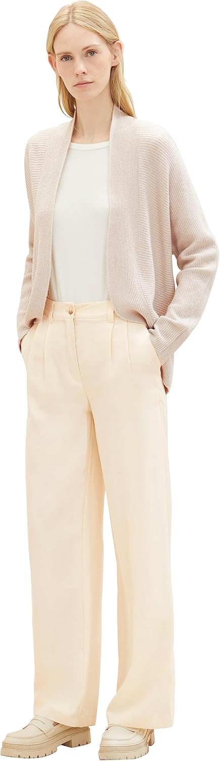 TOM TAILOR Damen Basic Cardigan Strickjacke XL 32398 - Clouds Grey Melange, XL 32398 - Clouds Grey M