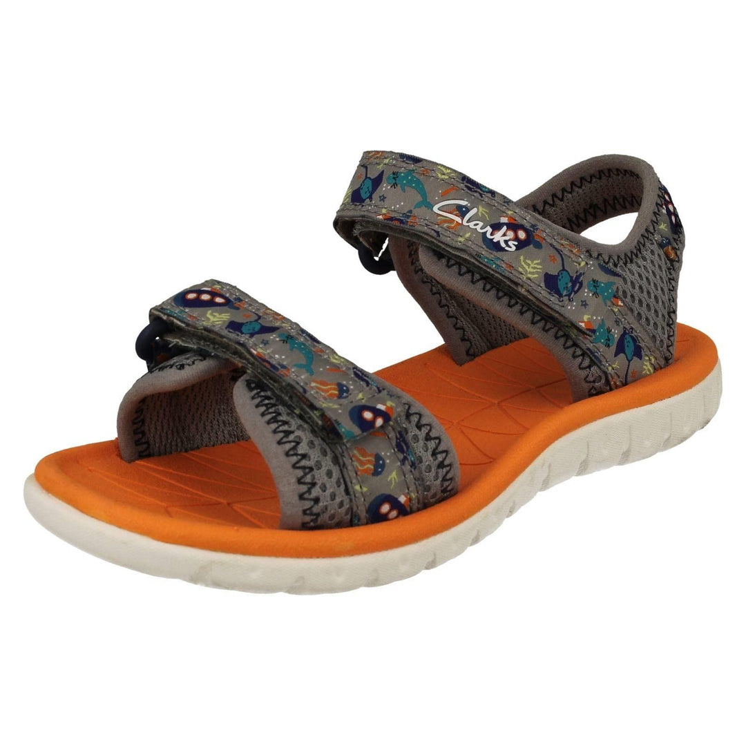 Clarks Mädchen Surfing Tide K Sandal 29.5 EU Grau, 29.5 EU Grau