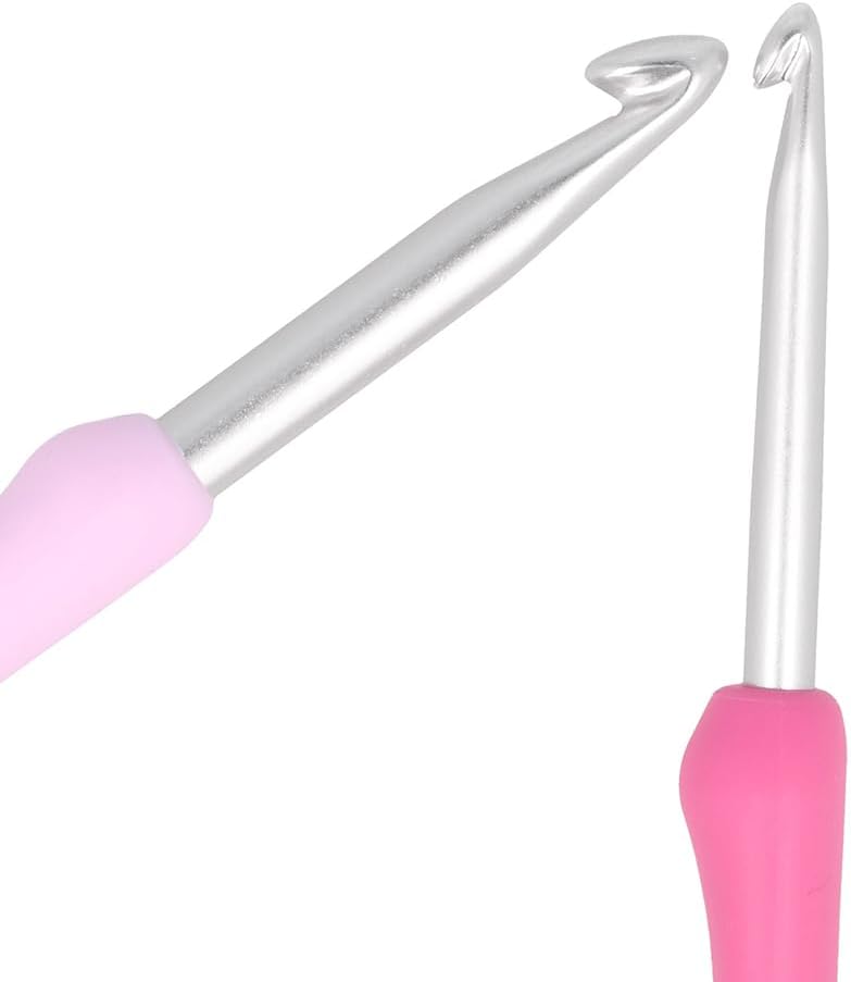 Tulip Häkeln Haken Satz, Aluminium, Rosa, Geschlossen: 17cm x 10,5cm / Geöffnet: 21cm x 17cm Geschlo
