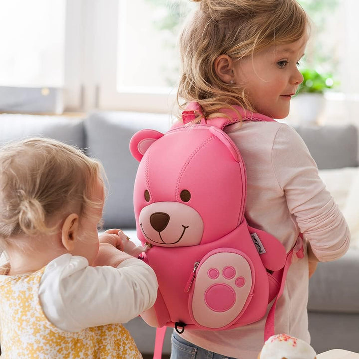 Pandana Kinderrucksack Bella Bär mit Brustgurt für Mädchen im Kindergarten oder Kita ab 2 Jahren, au