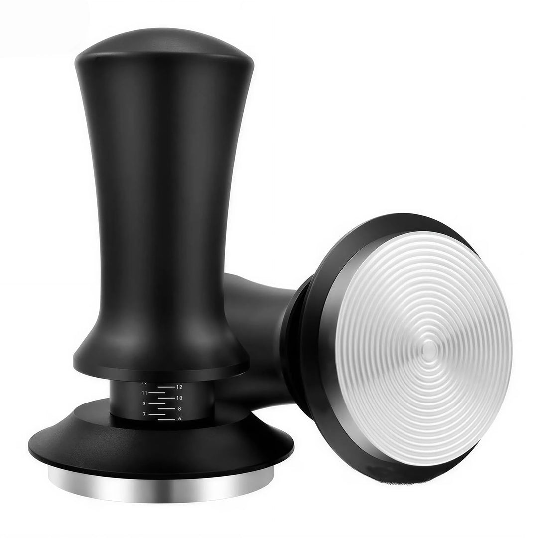 Verstellbarer Kaffee Tamper 58mm mit Federautomatik | Höhenverstellbar bis 12 mm, Rutschfester ergon