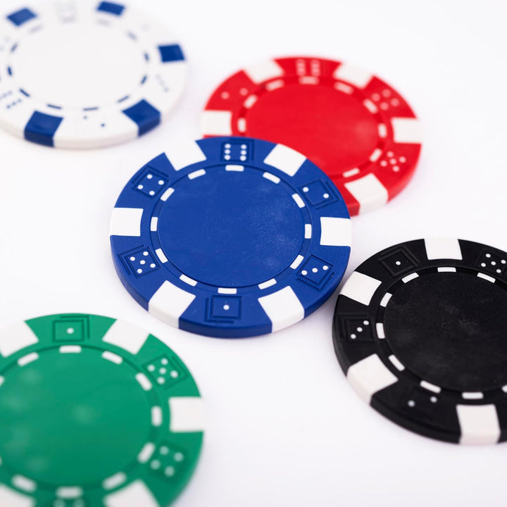 Pokerkoffer 500 Chips 11,5 g ohne Wertung – Grosses Poker Set mit Aluminiumkoffer, 2 Kartenspielen,