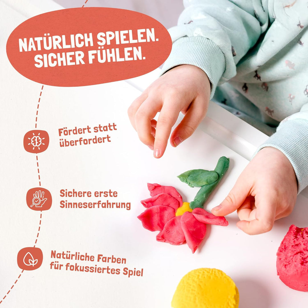 Easy-Knete 4er Set „Traumland“ – natürliche Bio-Kinderknete, Ungiftig mit pflanzlichen Farben, extra