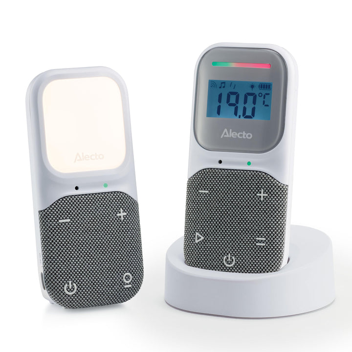Alecto DBX140 - Modernes Full Eco Audio Babyphone mit klarer DECT-Klangqualität, Display und Nachtli