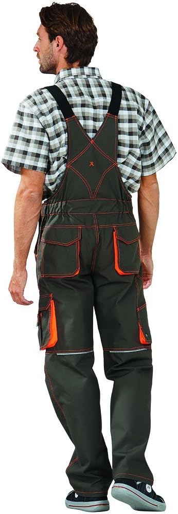 Planam Grösse 46 Unisex Basalt Neon Latzhose Oliv orange Modell 6232 Oliv/Orange 46, Oliv/Orange 46