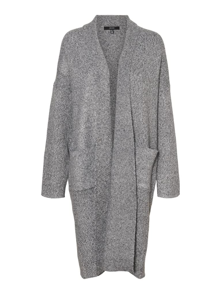 VERO MODA Damen Vmcody Ls Coatigan Ga Noos Strickjacke, M Medium Grey Melange