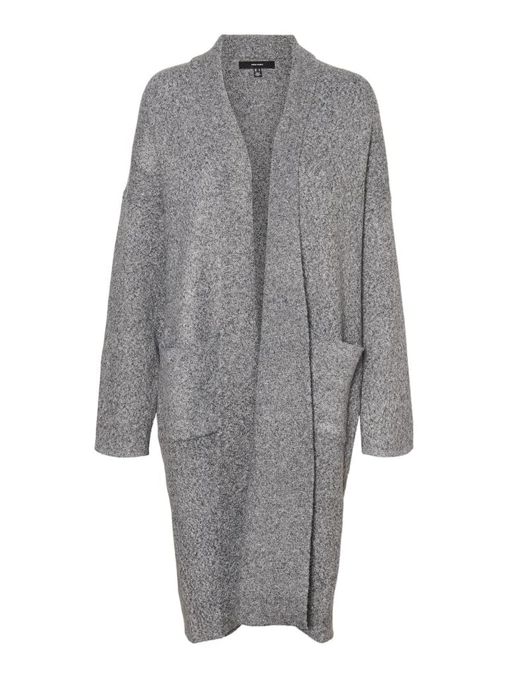 VERO MODA Damen Vmcody Ls Coatigan Ga Noos Strickjacke, M Medium Grey Melange