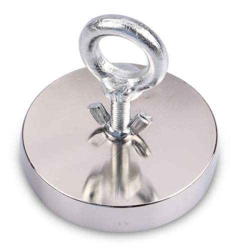 Bergemagnet Neodym mit Bohrung und Schrauböse (magnets4you) - superstarker Magnet für Magnetfischen/