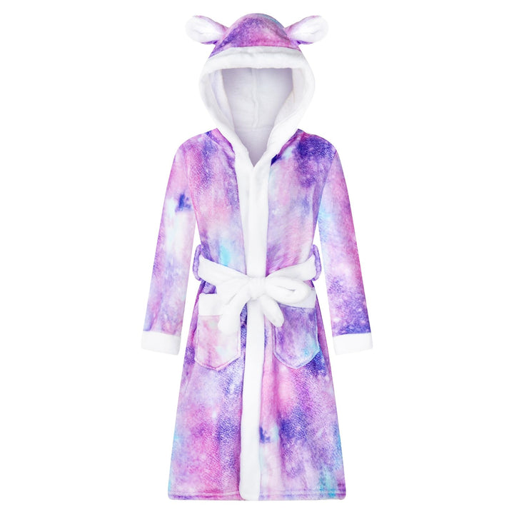 WYTbaby Bademantel Kinder Mädchen Flauschig Fleece bademantel mädchen Lange Ärmel Kinderbademantel m