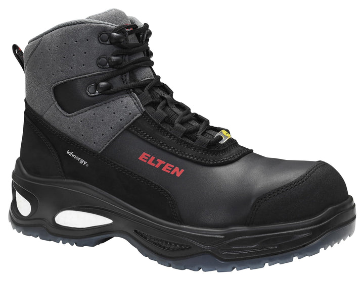 ELTEN Sicherheitsschuhe Miles Mid ESD S3, Herren, Leder, Kunststoffkappe (Leichter als Stahlkappe),