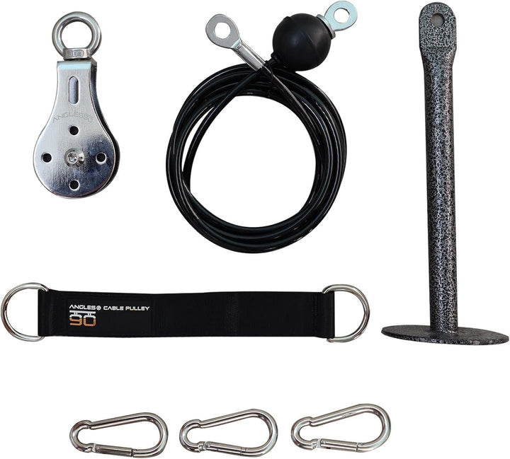 A90 Cable Pulley Set - Professionelles Kabelzug Trainingsgerät mit 2 Seilzug Kabel und multifunktion