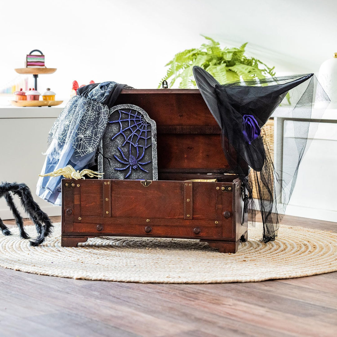 HMF 6402-154 Vintage Holztruhe mit Schloss | 54 x 28 x 30 cm | Gross | Mexiko 54 cm, Mexiko, 54 cm,