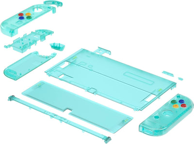 eXtremeRate Full Hülle für Nintendo Switch OLED, DIY-Ersatz Konsole case & Kickstand, NS Joycon Gehä
