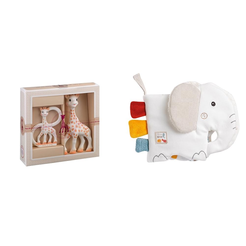 Sophie la Girafe – Sophie la Girafe Geschenkbox zur Geburt + Beissring & Fehn Soft Bilderbuch Elefan