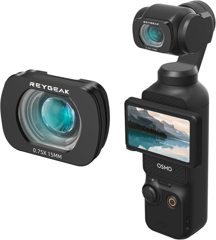 REYGEAK Weitwinkelobjektiv Kompatibel mit Osmo Pocket 3, Magnetische Designlinse für DJI Osmo Pocket