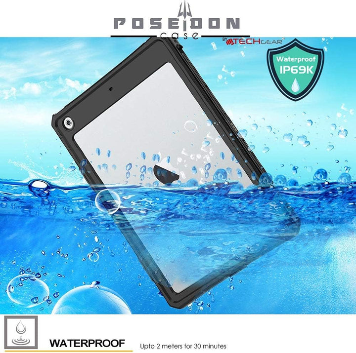 TECHGEAR Wasserdichte Hülle für iPad 10.2 2021/2020/2019 [9. 8. 7. Generation] {Poseidon Case} Schla