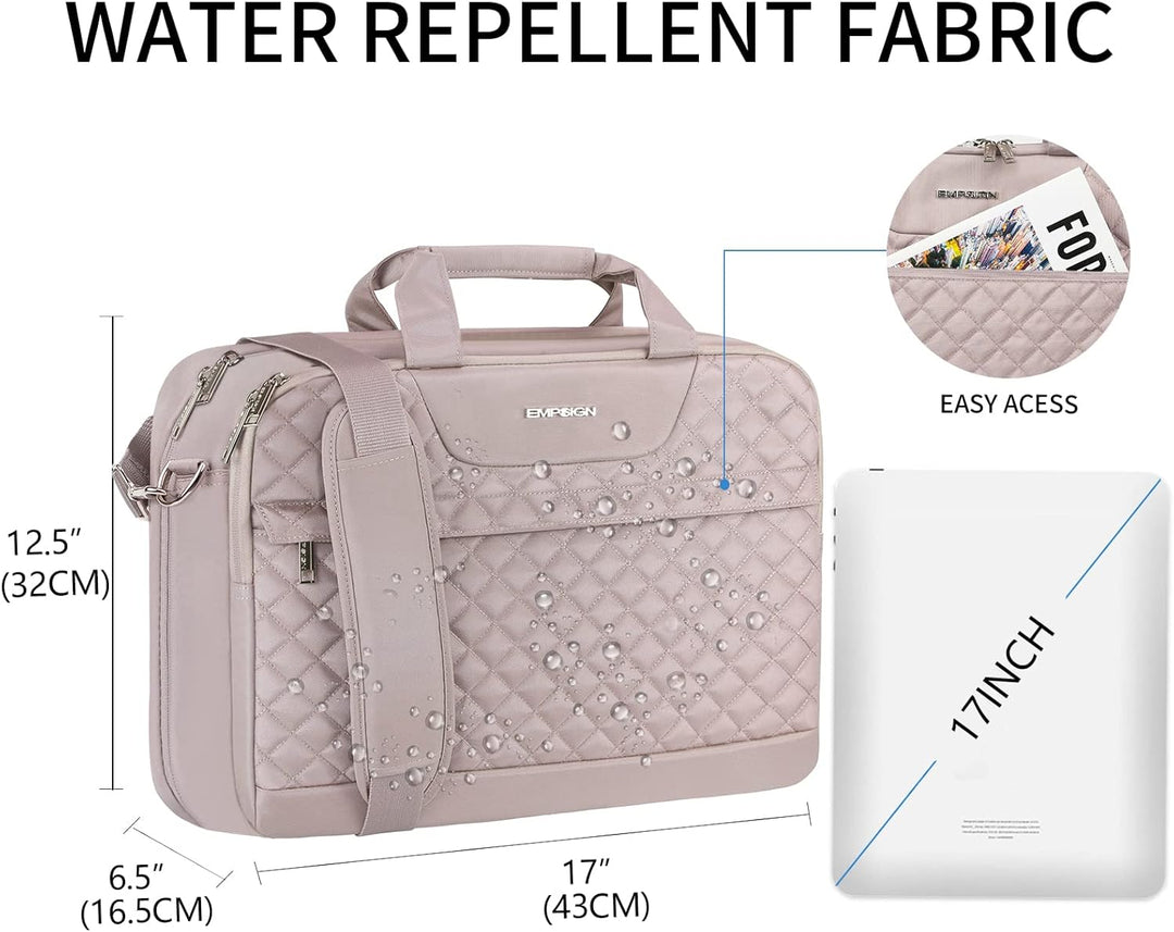 EMPSIGN Laptop Tasche 17 Zoll Laptoptasche Damen, Wasserdicht Erweiterbare Bussiness Aktentasche Not