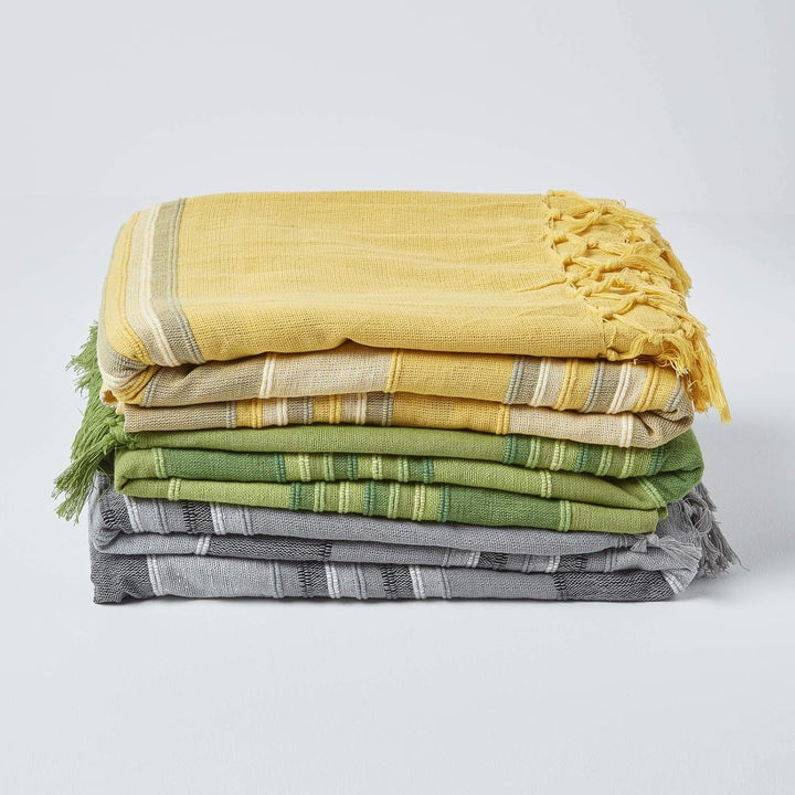 Homescapes extra grosse Tagesdecke Morocco, gelb, Sofa-Überwurf aus 100% Baumwolle, weiche Wohndecke