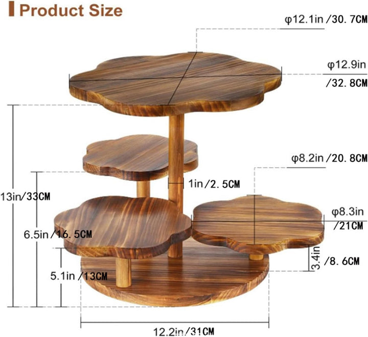RATSTONE Etagere Tortenständer/Cupcake Ständer Aus Holz 4 Etagen,Desser Halter Turm Serviertablett M