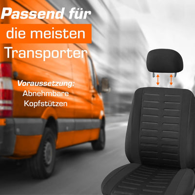 Upgrade4cars Transporter Autositzbezüge Set für die Vordersitze | Van Auto-Schonbezüge Universal Sch