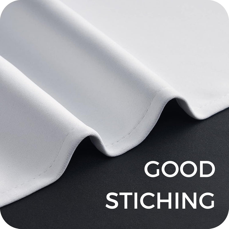 MRTREES Verdunklungsvorhänge Kurz 2er Set Schlaufenschal 145 x 140 cm Weiss-grau Elegante Wohnzimmer