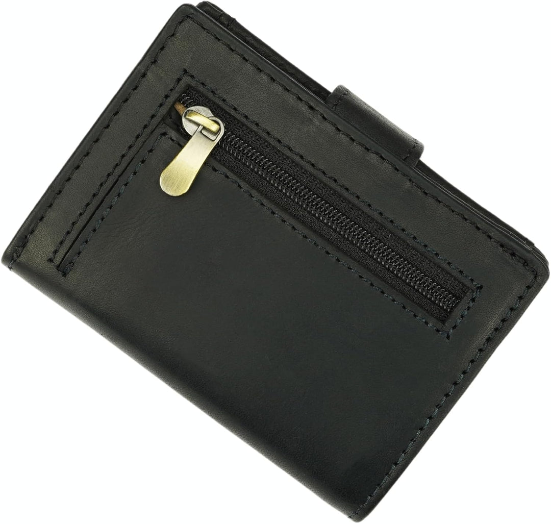 Slim Wallet Geldbeutel mit Münzfach und RFID-Schutz Rindleder Börse für Herren Mini Geldbörse NEU (S