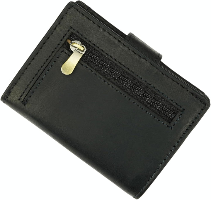 Slim Wallet Geldbeutel mit Münzfach und RFID-Schutz Rindleder Börse für Herren Mini Geldbörse NEU (S