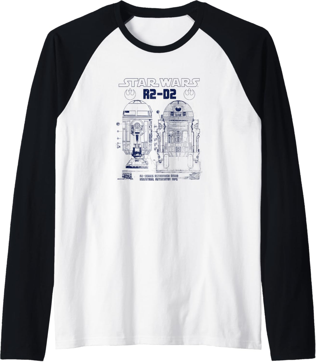Star Wars R2-D2 Astromech Droid Blue Print Schematic Raglan