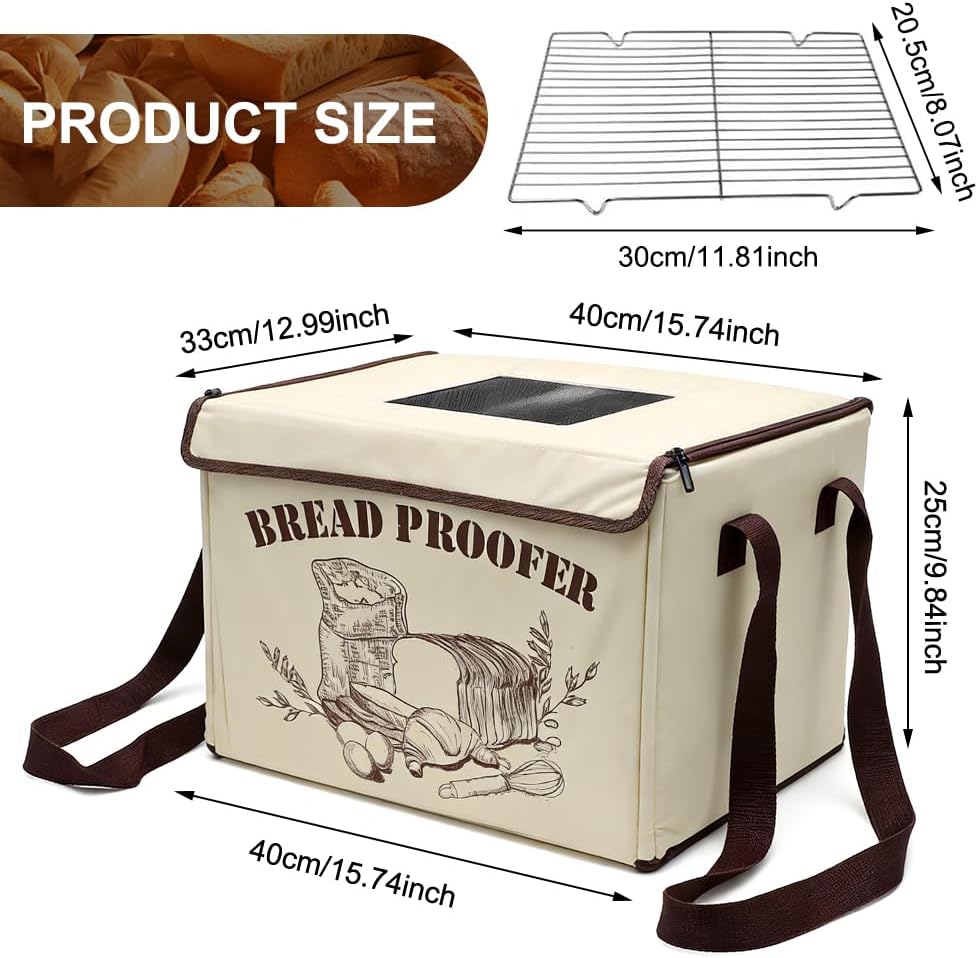 Brot Gärbox Sauerteig, Gärbox mit heizung für Brotteig Faltbare Teiggärbox Brot Gärschrank Einstellb