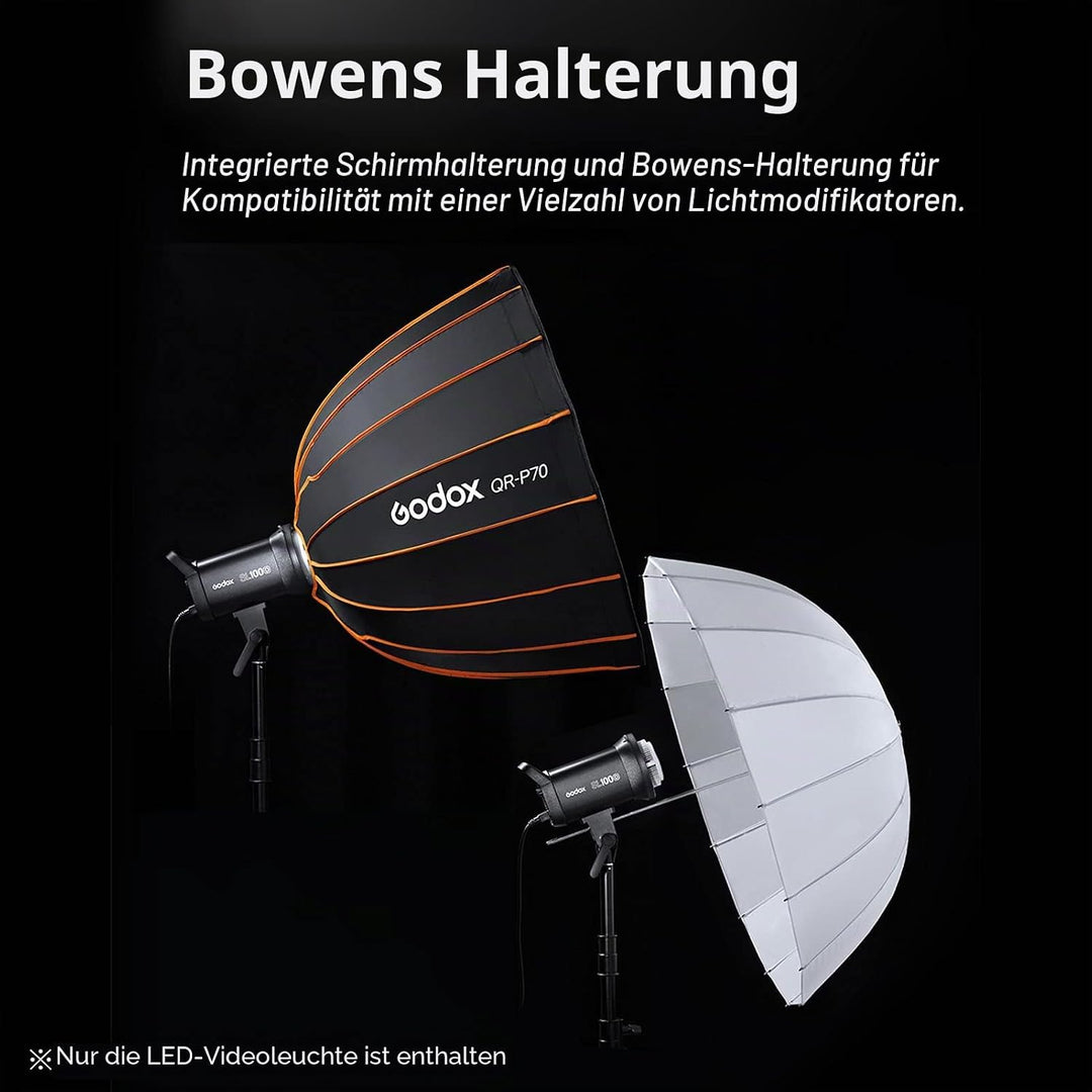 GODOX SL100D Kompakte LED-Videoleuchte Fotografie-Aufhelllicht 100W 5600K 8 Eingebaute FX-Beleuchtun