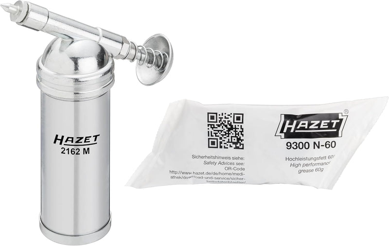 HAZET Mini-Fettpresse (für loses Fett, Füllmenge 80 g, präzise Dosierung) 2162M & Hochleistungs-Fett