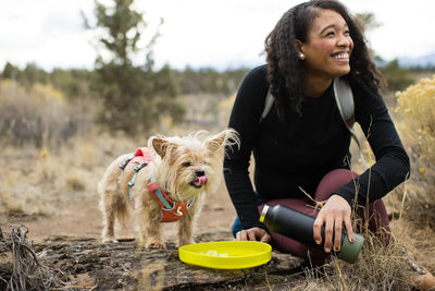 RUFFWEAR Camp Flyer Hundespielzeug, 2-in-1, flexibel und pannensicher, Wurfscheibe und Napf für Haus