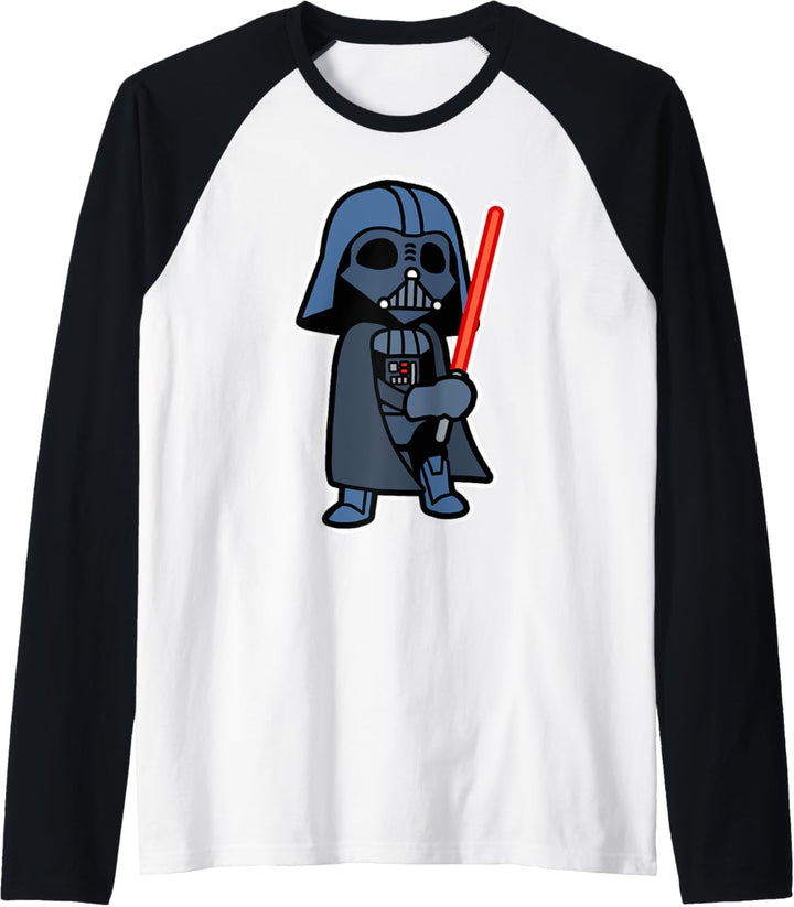 Star Wars Darth Vader Cartoon Vader With Saber Raglan