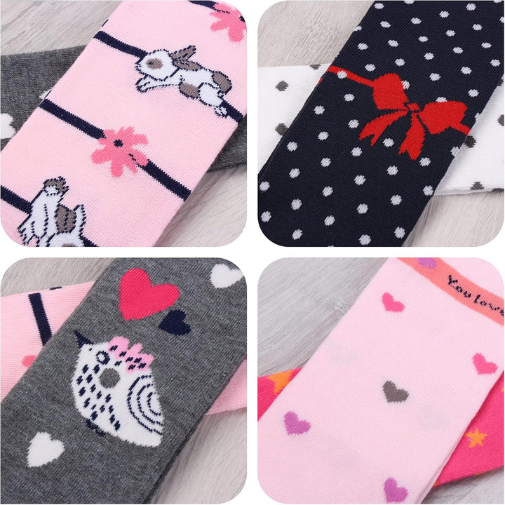 L&amp;K-II 6er Pack Kinder Strumpfhose Mädchen Strumpfhose für Mädchen mit Einhorn Mustern und Farben in