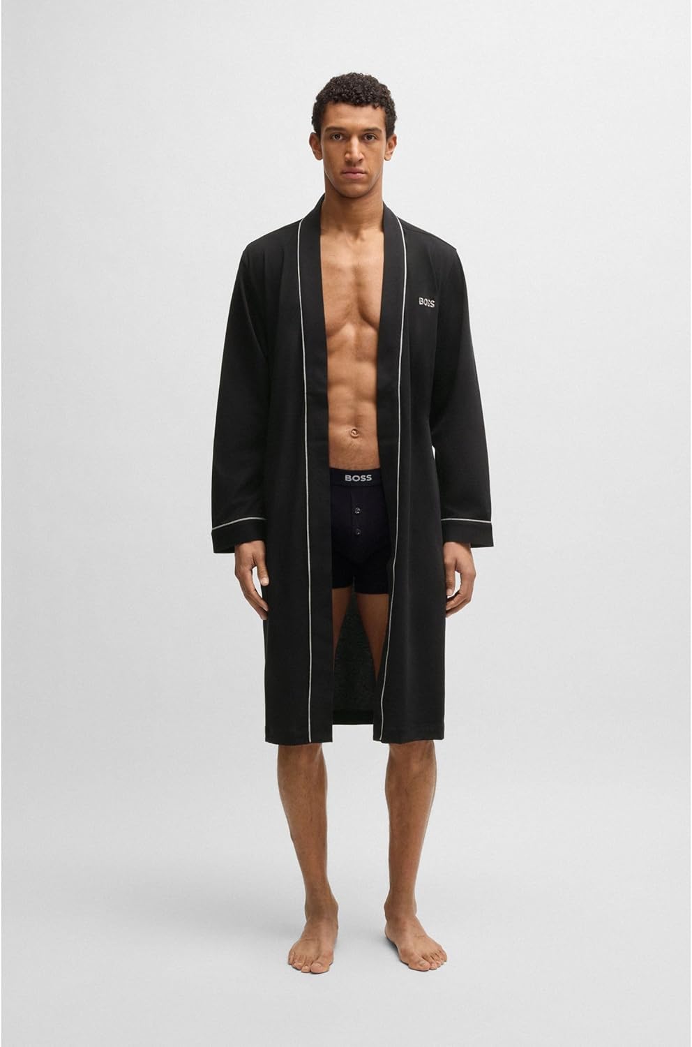 BOSS Bademantel Kimono aus weichem Baumwoll-Jersey S Black 001, S Black 001