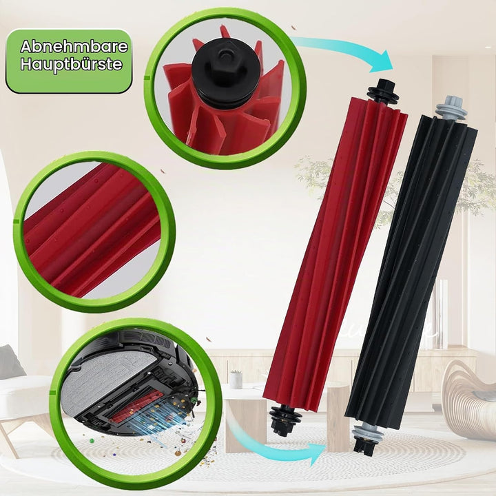 AiLomey Zubehör für Roborock S8 / S8 +, Ersatzteile für Roborock S8 Pro Ultra, 2 Hauptbürste, 4 Wisc
