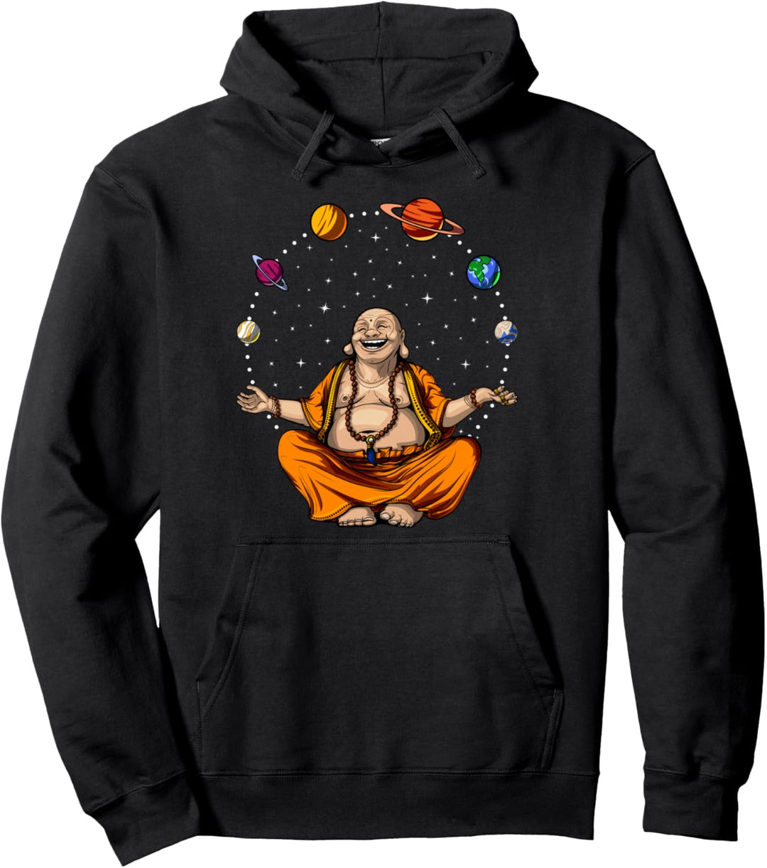 Buddha Jongliert mit Planeten Zen Yoga Meditation Spirituell Pullover Hoodie