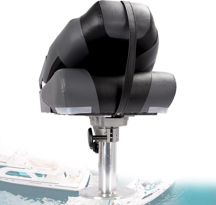 Deluxe Marine Klappbarer Bootssitz mit hoher Rückenlehne, Edelstahlschrauben im Lieferumfang enthalt