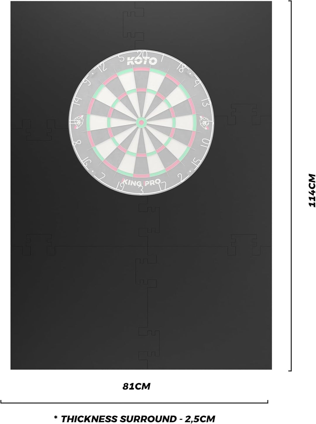 KOTO - 4pcs. Dart Surround, langlebige Dart wandschutz, verhindert Schäden, Eva 6PCS Quadrat Schwarz