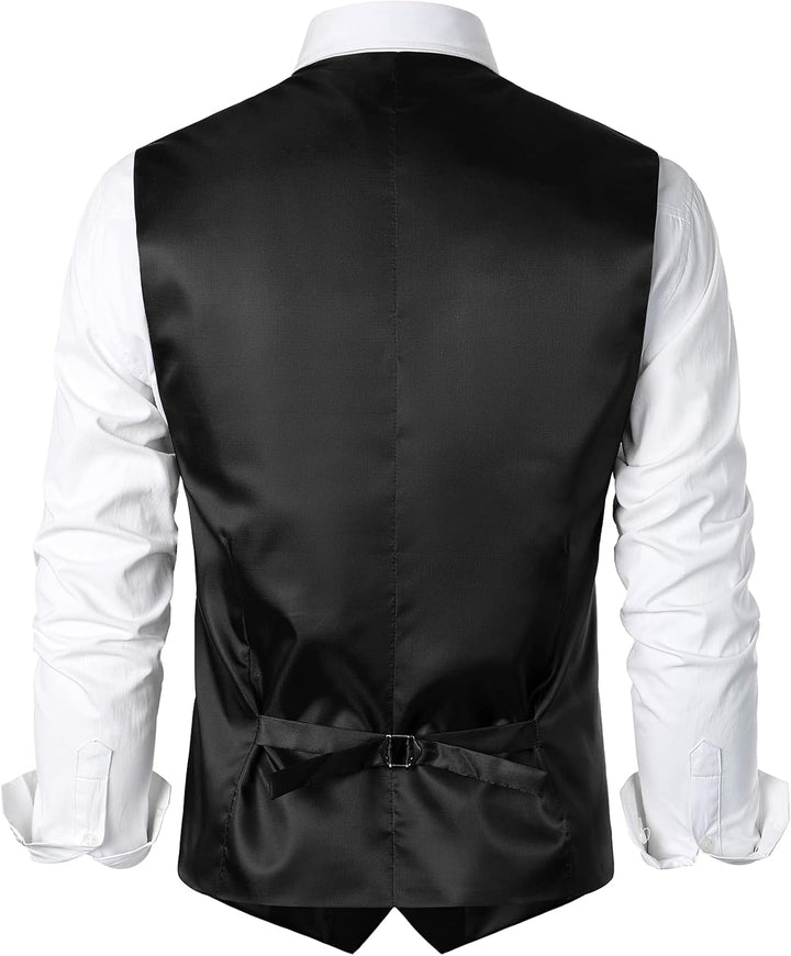 Herren Hipster Urban Design Business formelle Weste Slim Fit Anzug Smoking Kleid Weste, S Schwarz