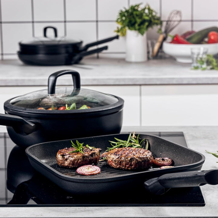 BK Easy Ceramic Keramische Antihaft-Schmortopfpfanne 24 cm/3,4 l mit Deckel, PFAS-frei, Induktion, B